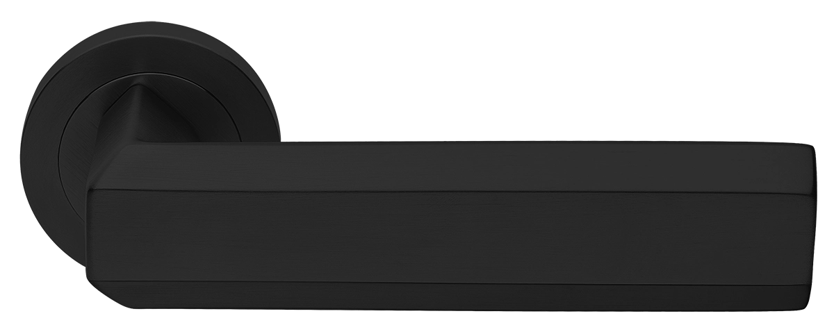 Ручка дверная HARMONY R2 NERO раздельная на круглой розетке, цвет - черный фото купить Тюмень