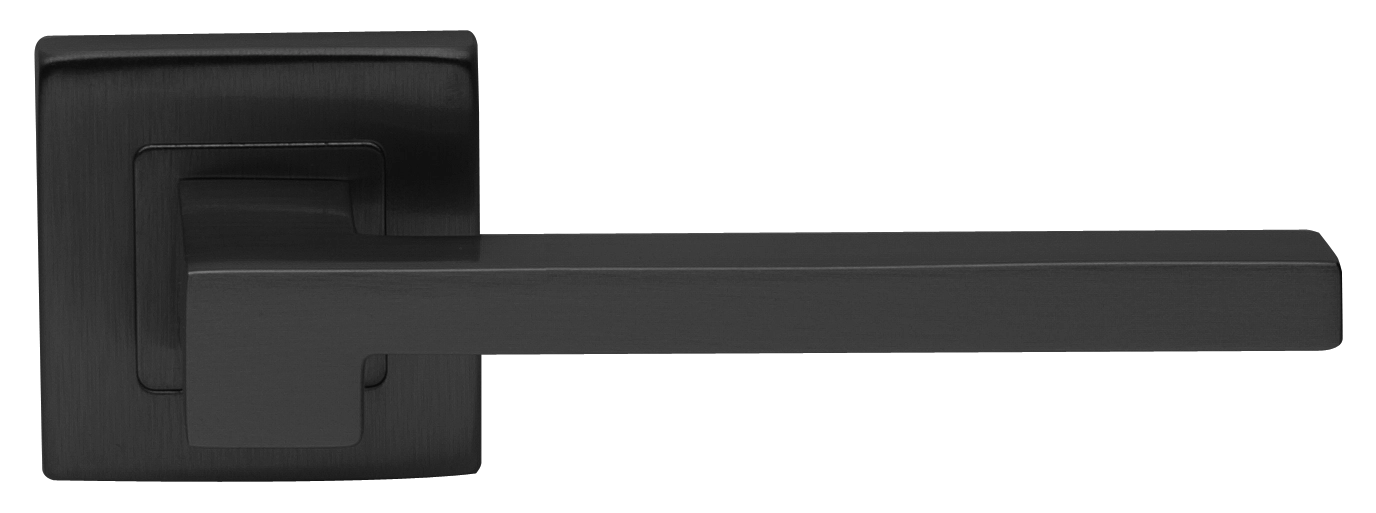 Ручка дверная STONE S3 NERO раздельная на квадратной розетке, цвет - черный фото купить Тюмень