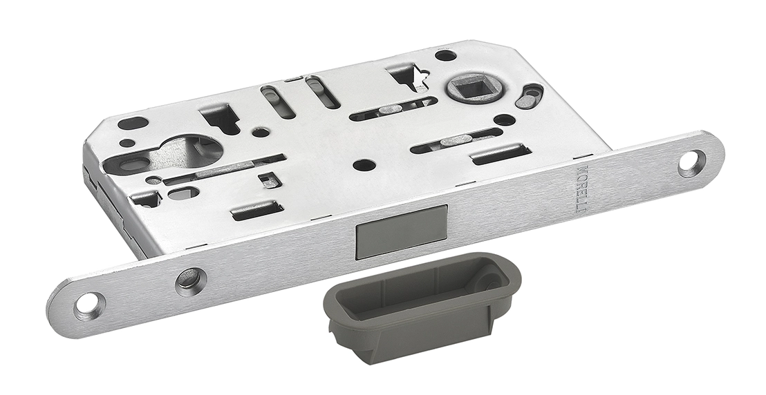 Защелка межкомнатная M1885 SSC с ответной планкой, магнитная под цилиндр, цвет суперматовый хром фото купить в Тюмени