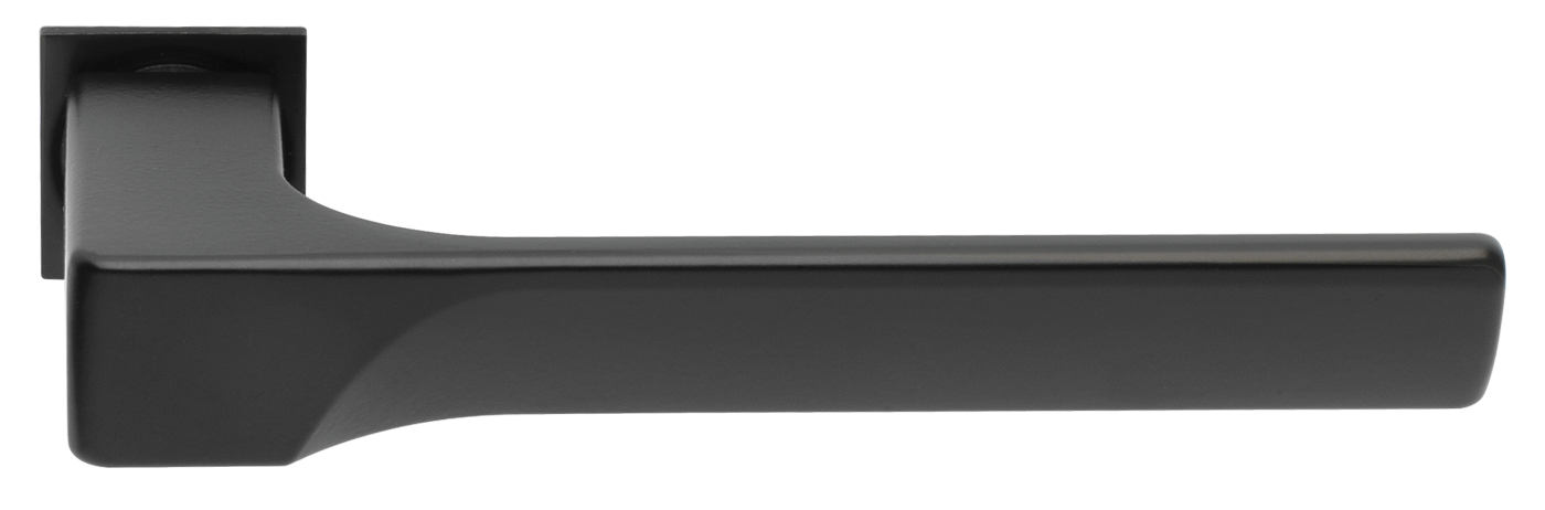 Ручка дверная FIORD-SM NERO-ST, с невидимой квадратной розеткой, цвет - черный soft-touch фото купить Тюмень