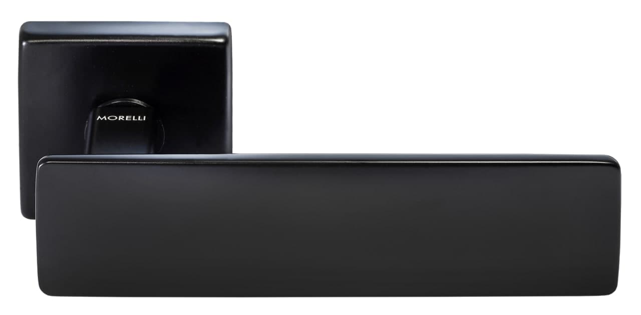 Ручка дверная SPACE S5 NERO-ST на квадратной розетке, цвет - черный soft-touch фото купить Тюмень