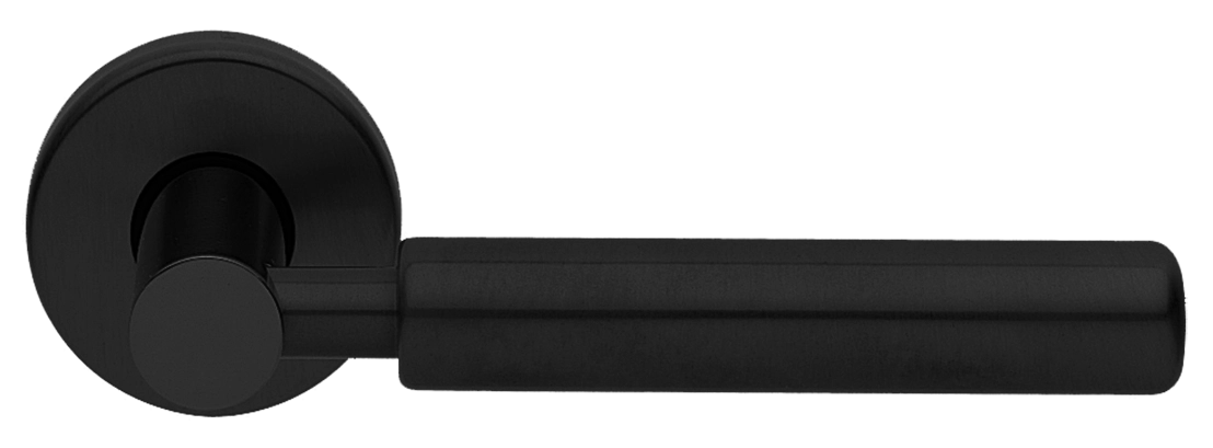 Ручка дверная CLOUD R3 NERO раздельная на круглой розетке, цвет - черный фото купить Тюмень