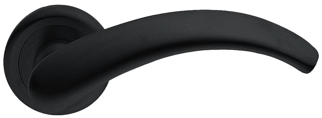 Ручка дверная ARCH R4 NERO раздельная на круглой розетке, цвет - черный фото купить Тюмень