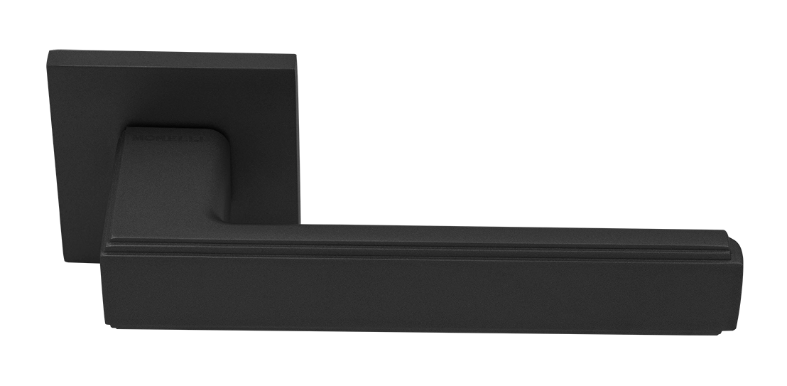 Ручка дверная MH-64-S6 BL STEPS на квадратной розетке 6 мм, цвет черный фото купить Тюмень