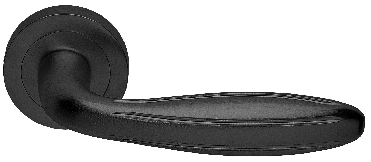 Ручка дверная BUD R2 NERO раздельная на круглой розетке, цвет - черный фото купить в Тюмени