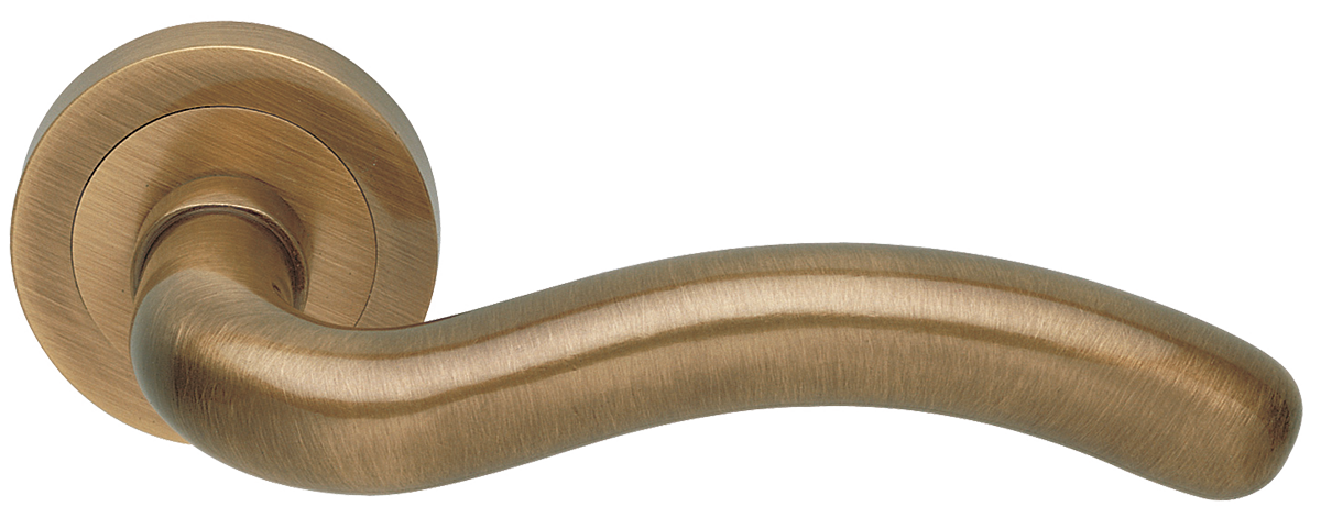 Ручка дверная SNAKE R2 BGO раздельная на круглой розетке, цвет - матовая бронза фото купить в Тюмени