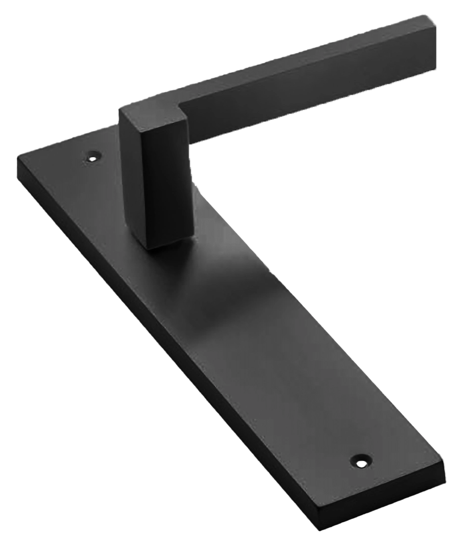 Ручка дверная на планке STONE PL NERO, цвет черный, латунь фото купить в Тюмени