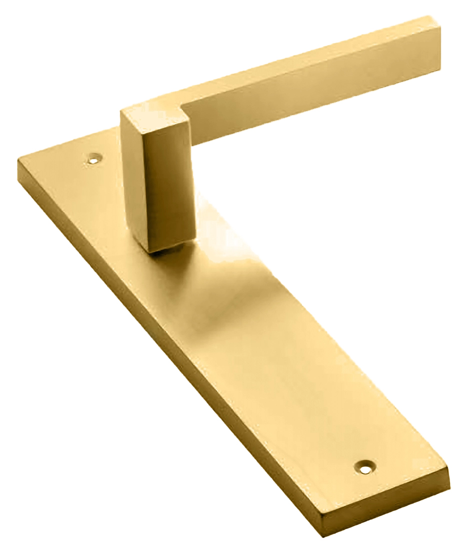 Ручка дверная на планке STONE PL OSA, цвет матовое золото, латунь фото купить в Тюмени