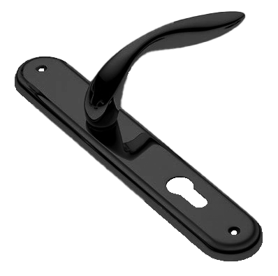 Ручка дверная на планке LEON PL NERO, цвет черный, латунь фото купить в Тюмени