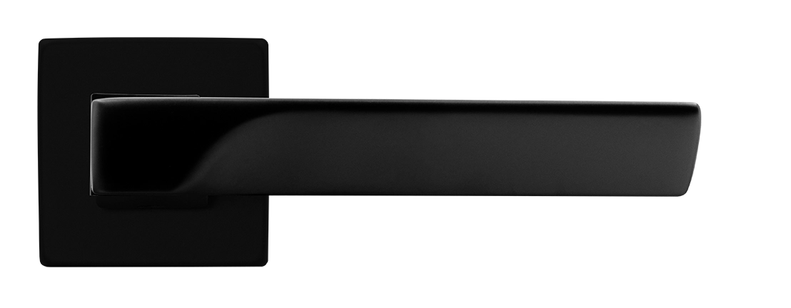 Ручка дверная FIORD S5 NERO-ST на квадратной розетке цвет черный soft-touch, ЦАМ фото купить в Тюмени