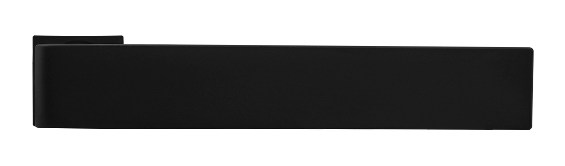 Ручка дверная HORIZONT-SM NERO-ST с невидимой квадратной розеткой, цвет черный soft-touch, ЦАМ фото купить в Тюмени