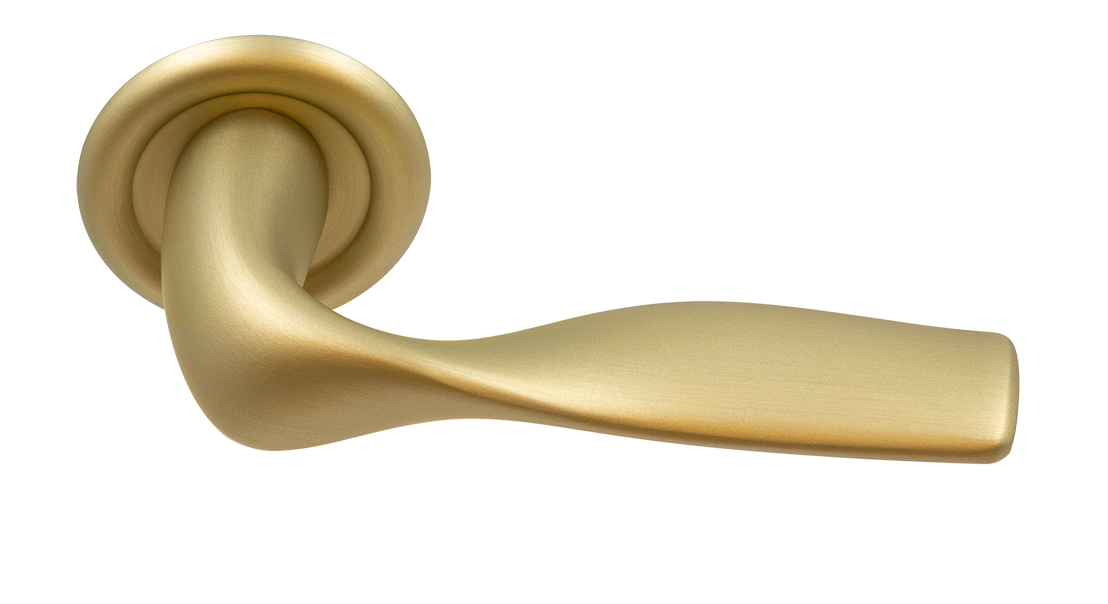 Ручка дверная LVB R7 AH на круглой розетке, цвет Осенний мёд/Autumn Honey фото купить Тюмень