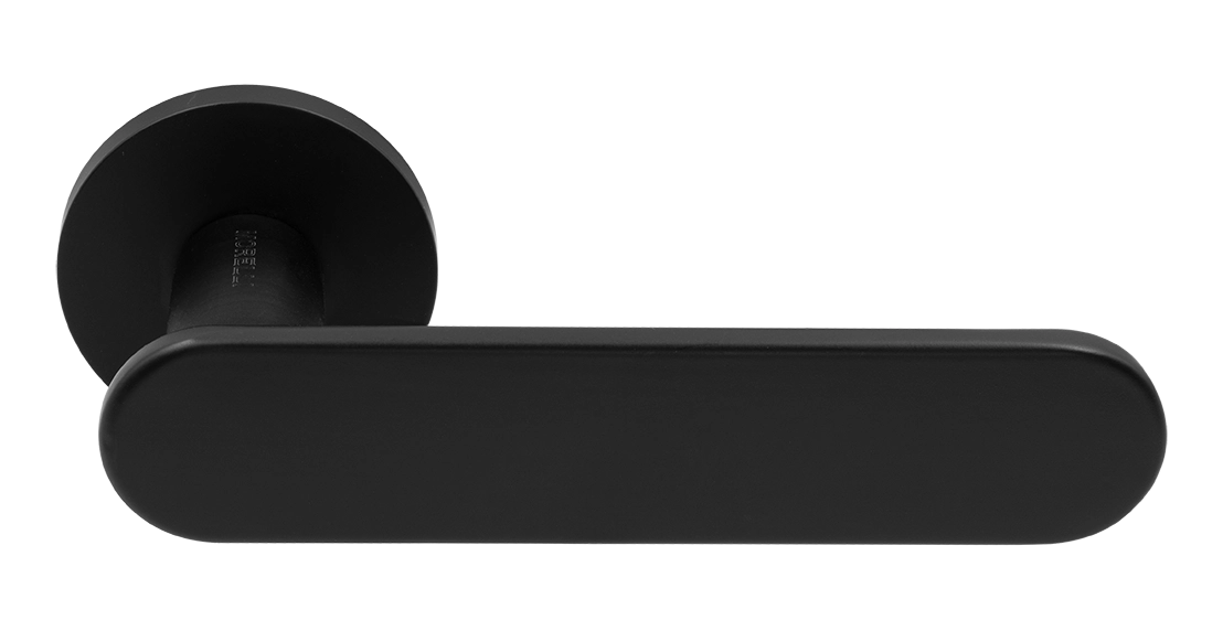 Ручка дверная MH-65-R6 R6 SEMPIONE BL на круглой розетке, цвет черный фото купить Тюмень