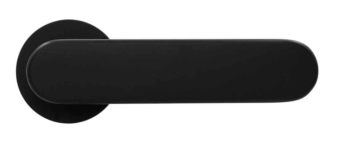 Ручка дверная MH-65-R6 R6 SEMPIONE BL на круглой розетке, цвет черный фото купить в Тюмени