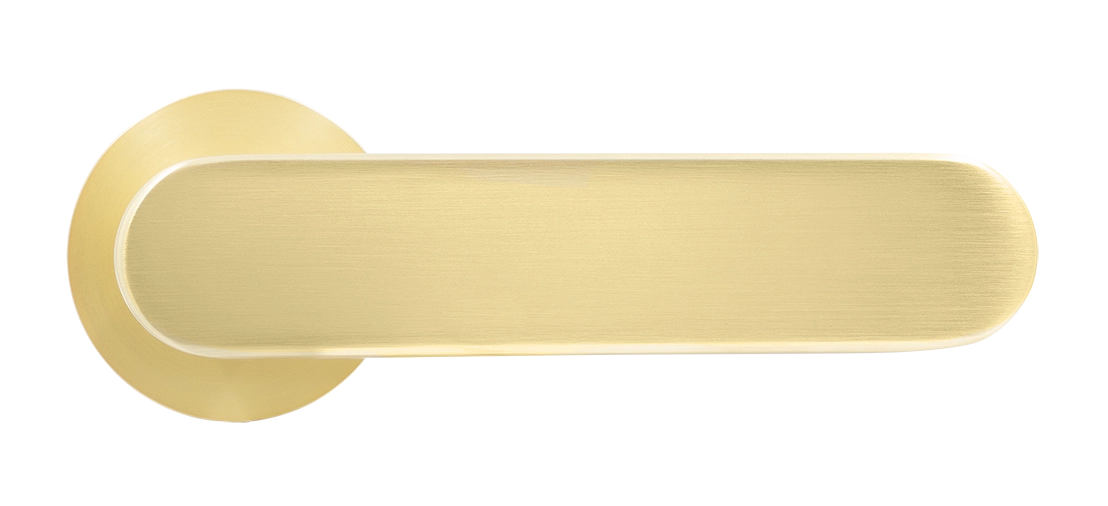 Ручка дверная MH-65-R6 SEMPIONE MSG на круглой розетке, цвет матовое сатинированное золото фото купить в Тюмени