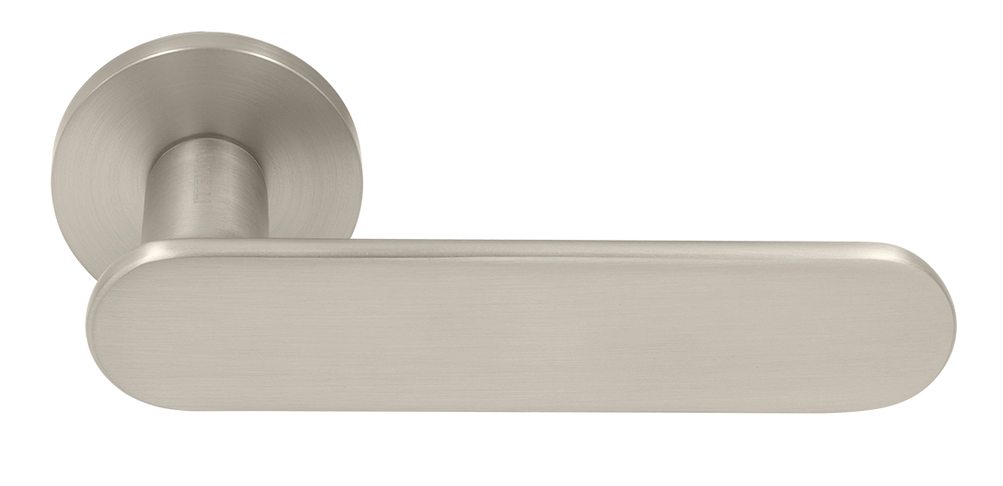 Ручка дверная MH-65-R6 SEMPIONE MSN на круглой розетке, цвет матовый сатинированный никель фото купить Тюмень