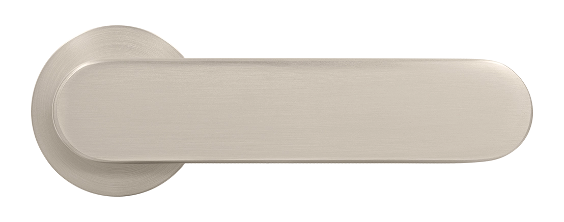 Ручка дверная MH-65-R6 SEMPIONE MSN на круглой розетке, цвет матовый сатинированный никель фото купить в Тюмени