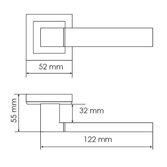 Комплект дверных ручек MH-28 BL-S + защёлка бесшумная 1895P BL + петли врезные универсальные MSN 100X70X2.5-4BB BL (2шт), цвет черный фото купить в Тюмени