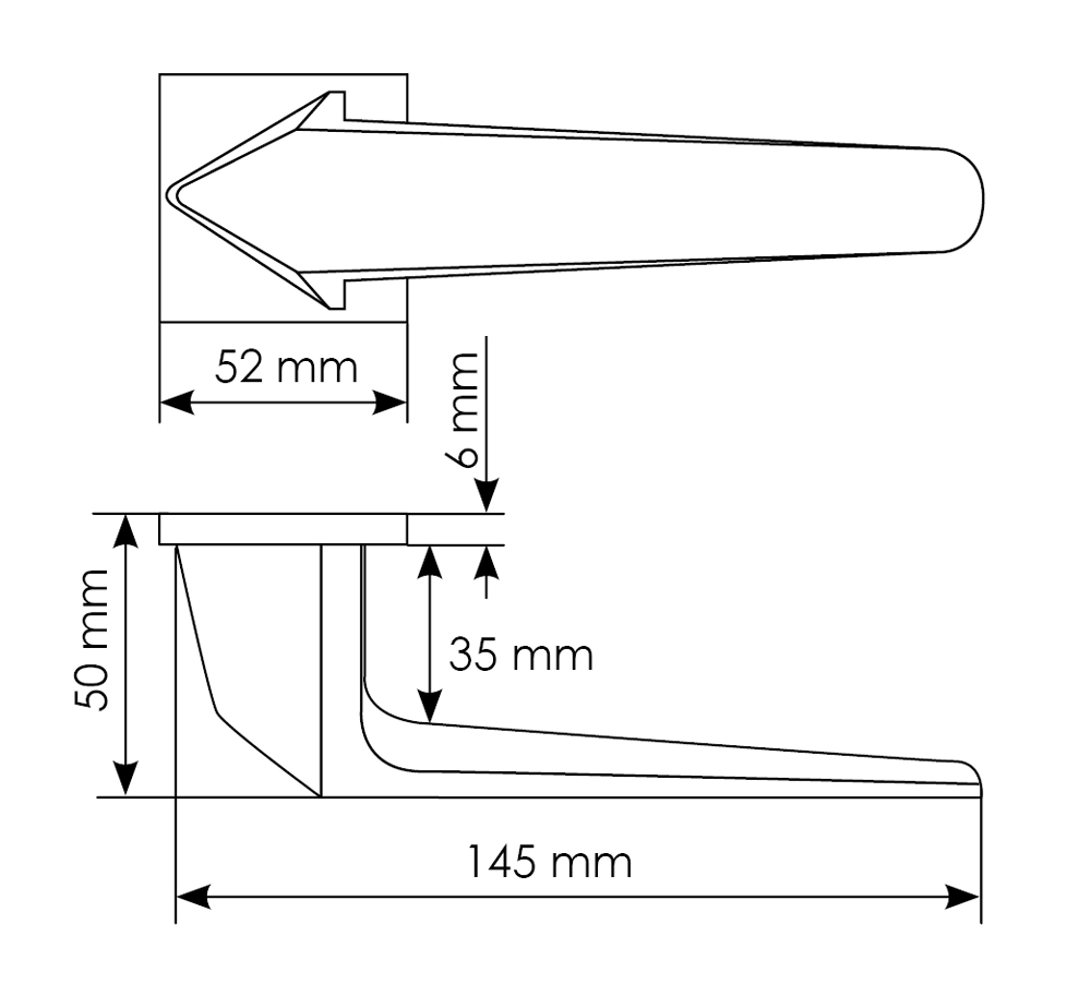 Комплект дверных ручек MH-55-S6 BL + защёлка бесшумная M1895 BL + петли врезные универсальные MSN 100X70X2.5-4BB BL (2шт), цвет черный фото купить в Тюмени
