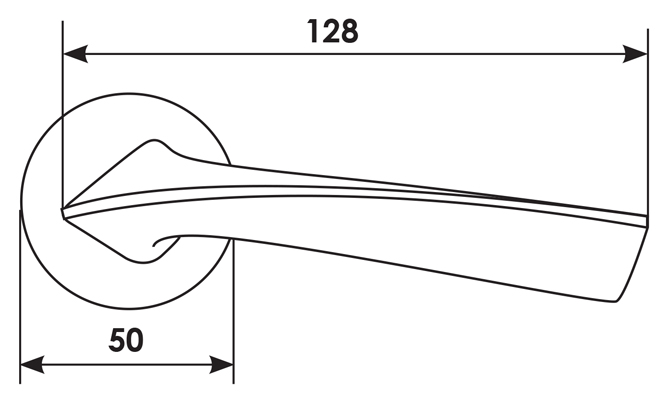 Ручка дверная COMETA R5 NIS раздельная на круглой розетке, цвет - матовый никель, ЦАМ фото купить в Тюмени