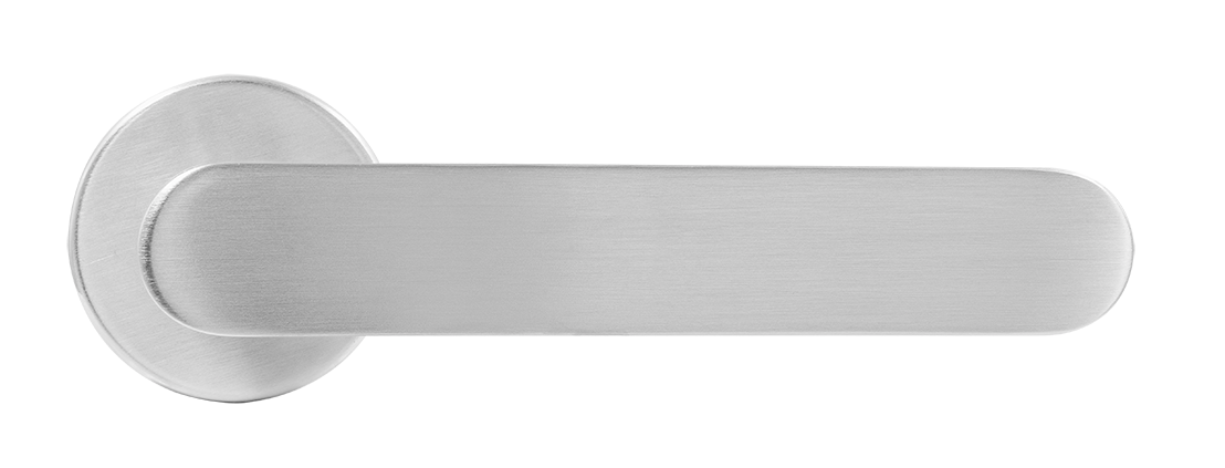 Ручка дверная LE BOAT R5 CSA раздельная на круглой розетке, цвет матовое матовый хром, латунь фото купить в Тюмени