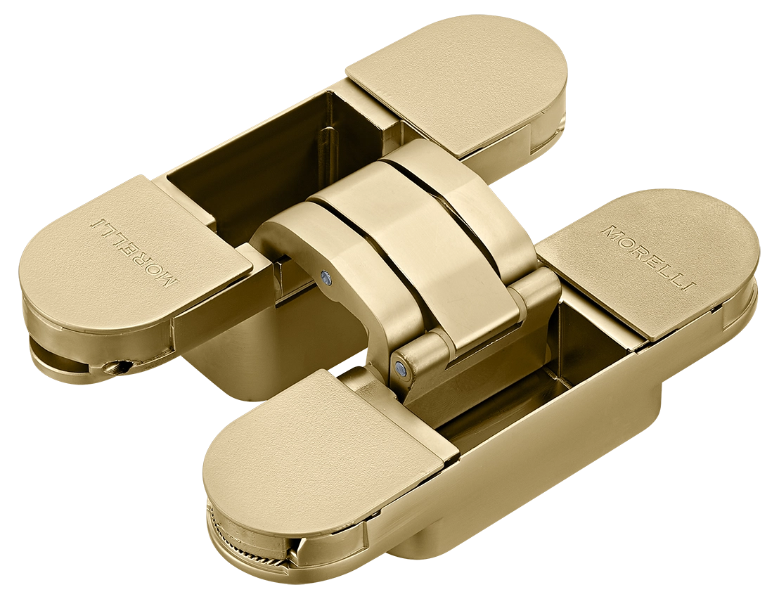 Петля скрытая HH-24 MSG врезная с 3D-регулировкой вес полотна до 40 кг, цвет матовое сатинированное золото фото купить Тюмень