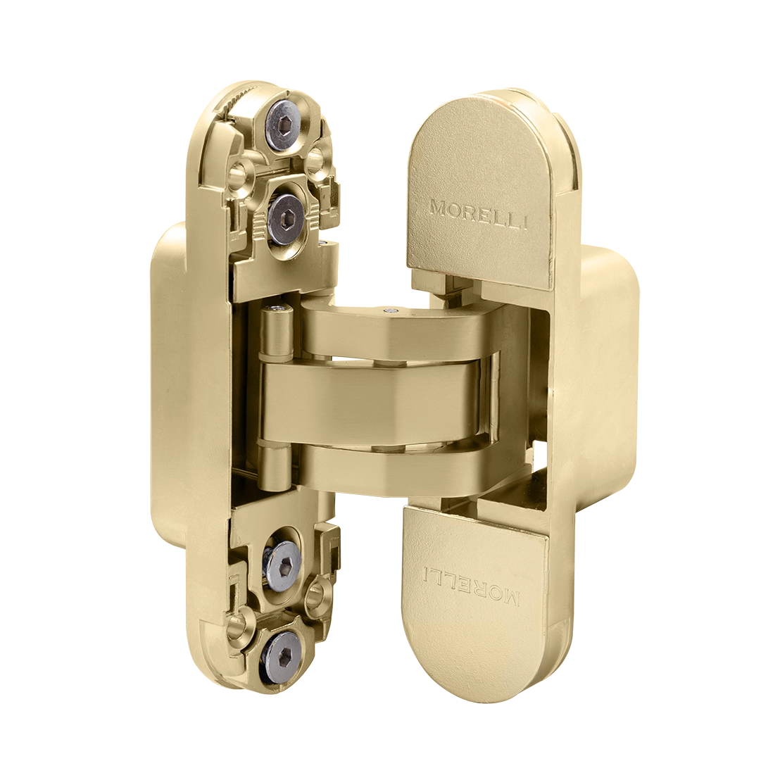 Петля скрытая HH-24 MSG врезная с 3D-регулировкой вес полотна до 40 кг, цвет матовое сатинированное золото фото купить в Тюмени