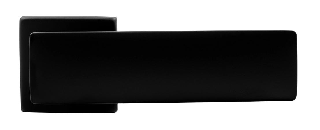 Ручка дверная SPACE S5 NERO-ST на квадратной розетке, цвет черный soft-touch, ЦАМ фото купить в Тюмени