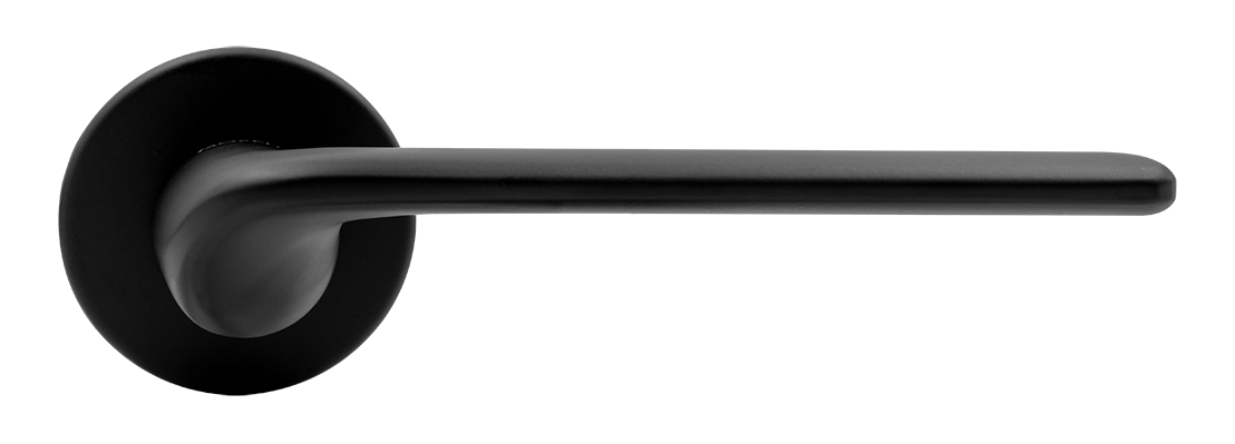 Ручка дверная TOMORROW R5 NERO-ST на круглой розетке, цвет черный soft-touch, ЦАМ фото купить в Тюмени