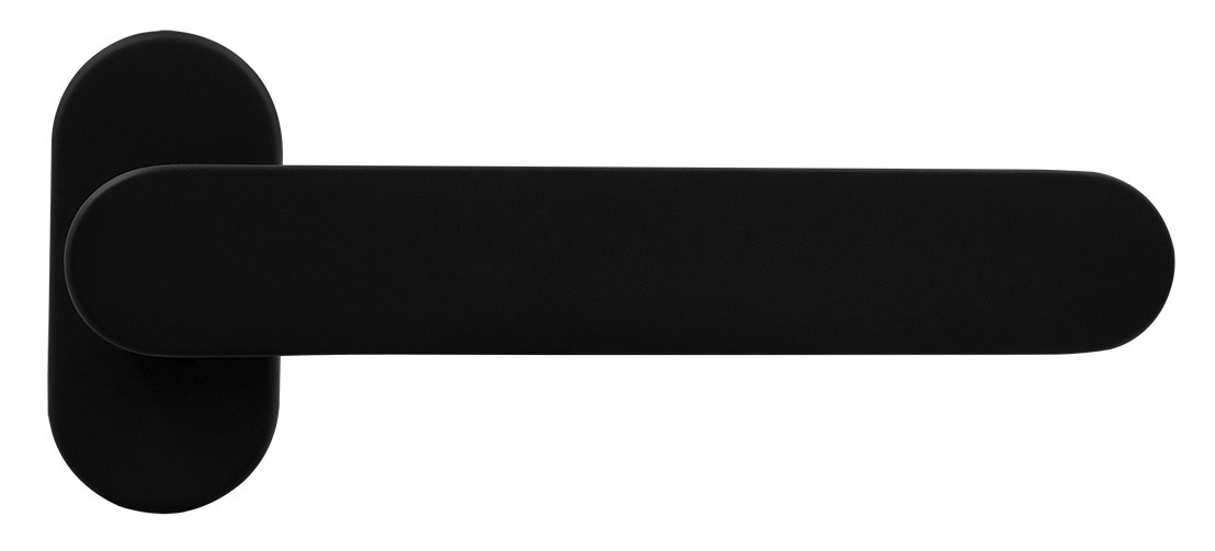 Ручка оконная LE BOAT W1 NERO-ST на прямоугольной розетке, цвет черный soft-touch, латунь фото купить Тюмень