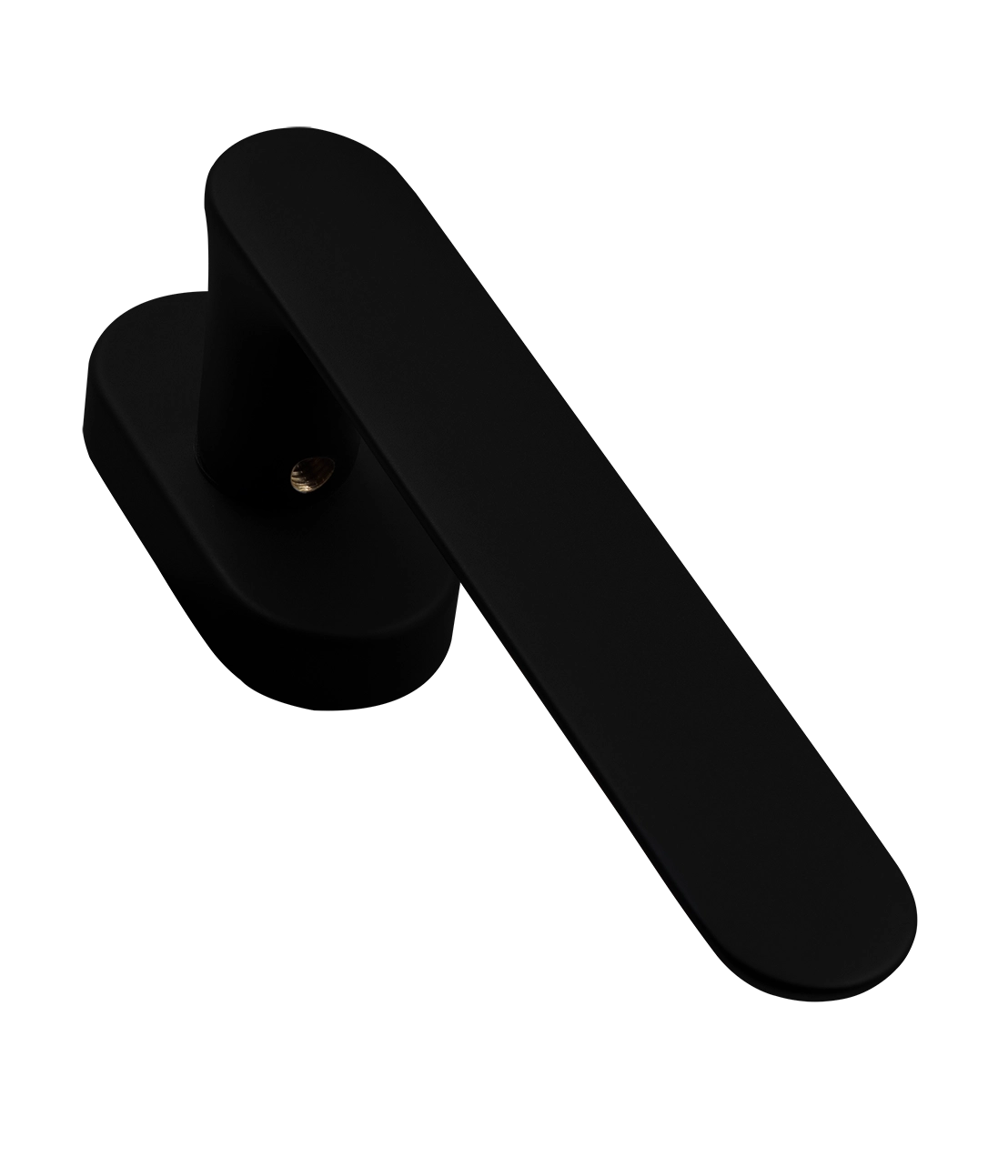 Ручка оконная LE BOAT W1 NERO-ST на прямоугольной розетке, цвет черный soft-touch, латунь фото фурнитура Тюмень