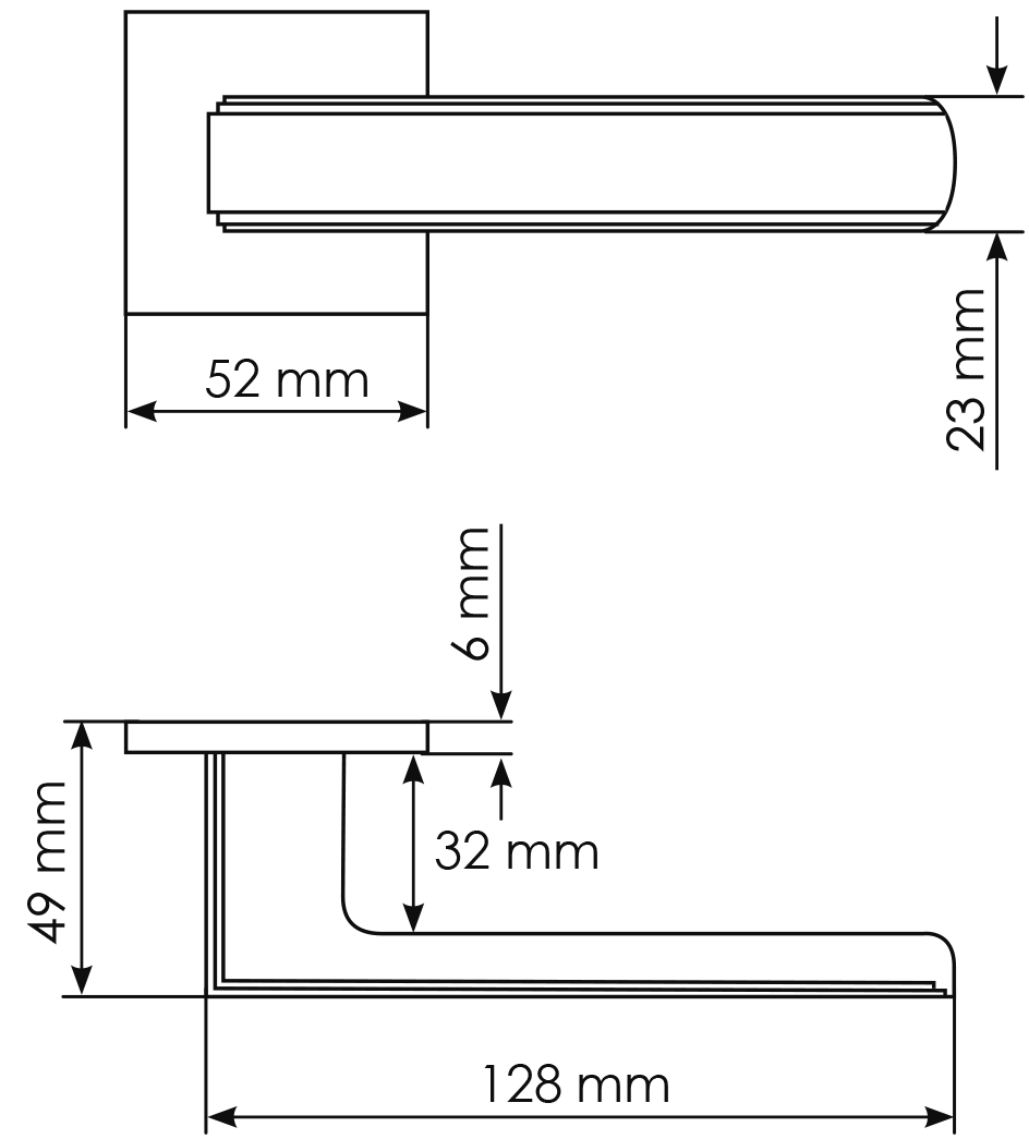 Ручка дверная MH-64-S6 BL STEPS на квадратной розетке 6 мм, цвет черный фото фурнитура Тюмень