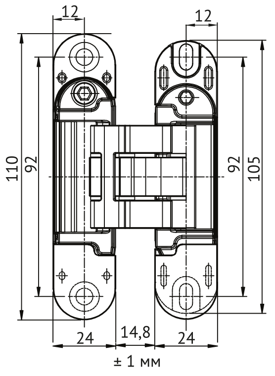 Петля скрытая HH-28 B врезная с 3D-регулировкой вес полотна до 40 кг, цвет черный фото купить в Тюмени