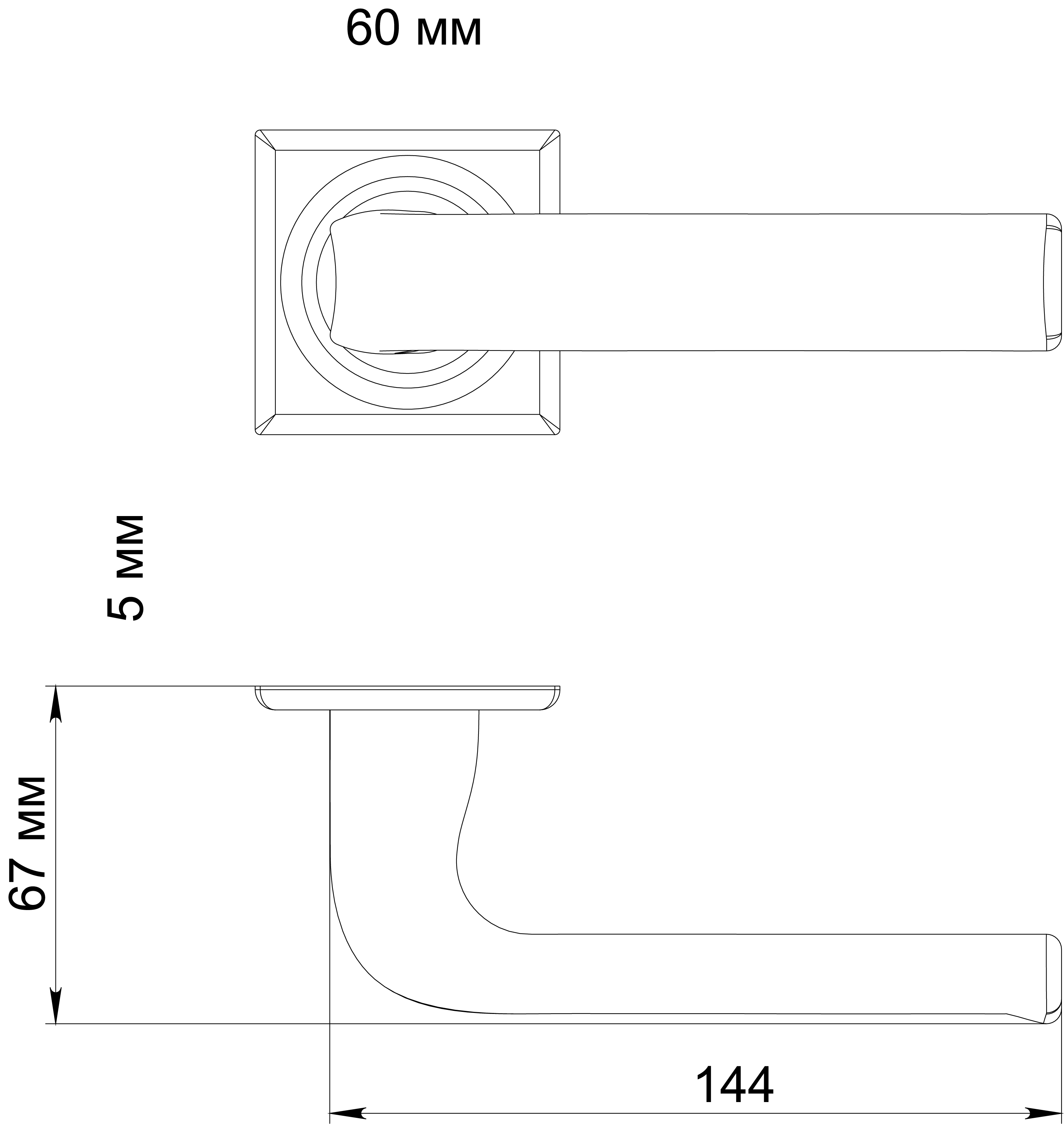 Ручка дверная THE BUS STATION S7 WF на квадратной розетке, цвет Зимняя стужа/Winter Frost фото фурнитура Тюмень