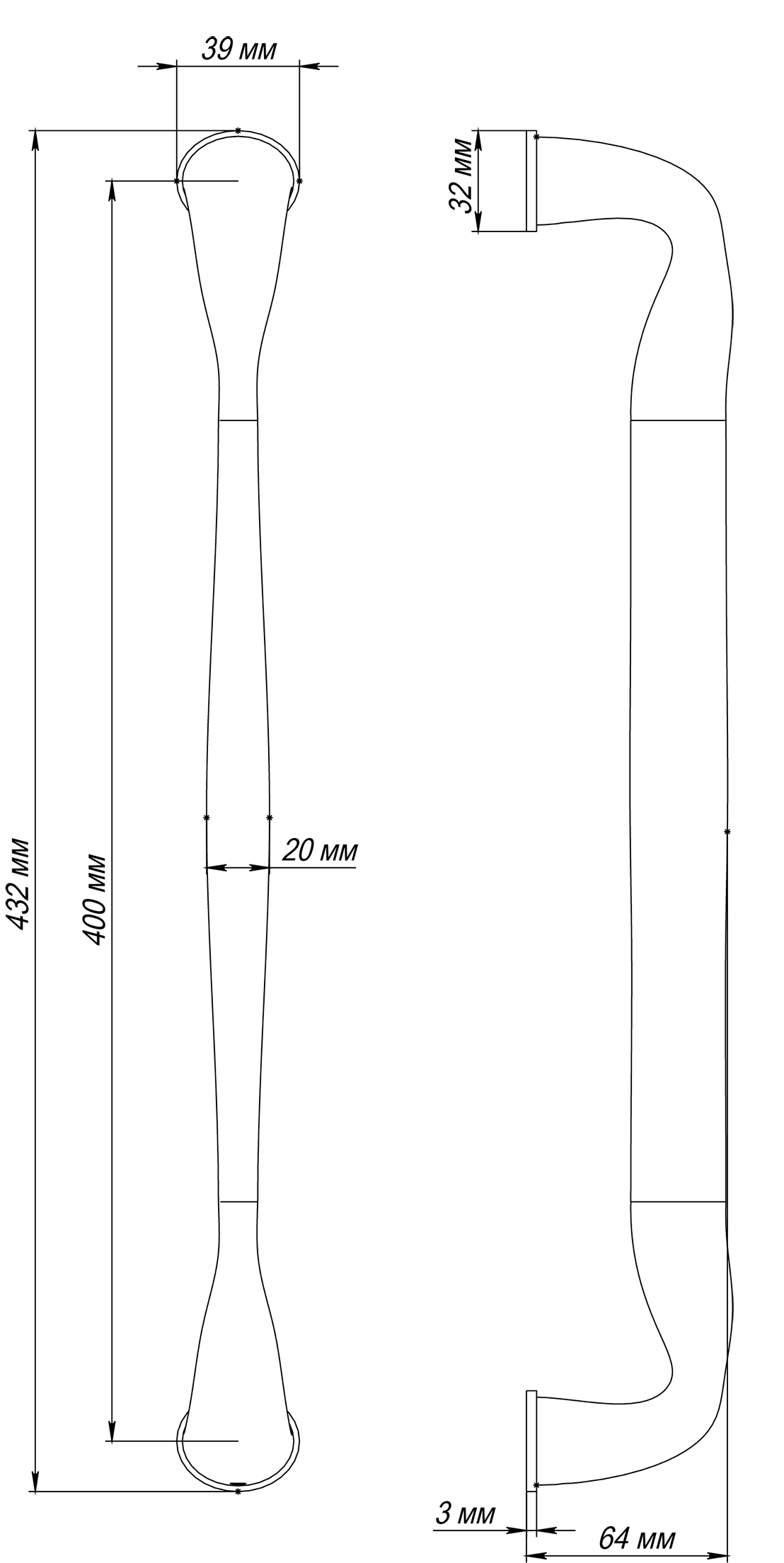 Ручка-скоба LVB PH WF, цвет Зимняя стужа/Winter Frost фото купить в Тюмени