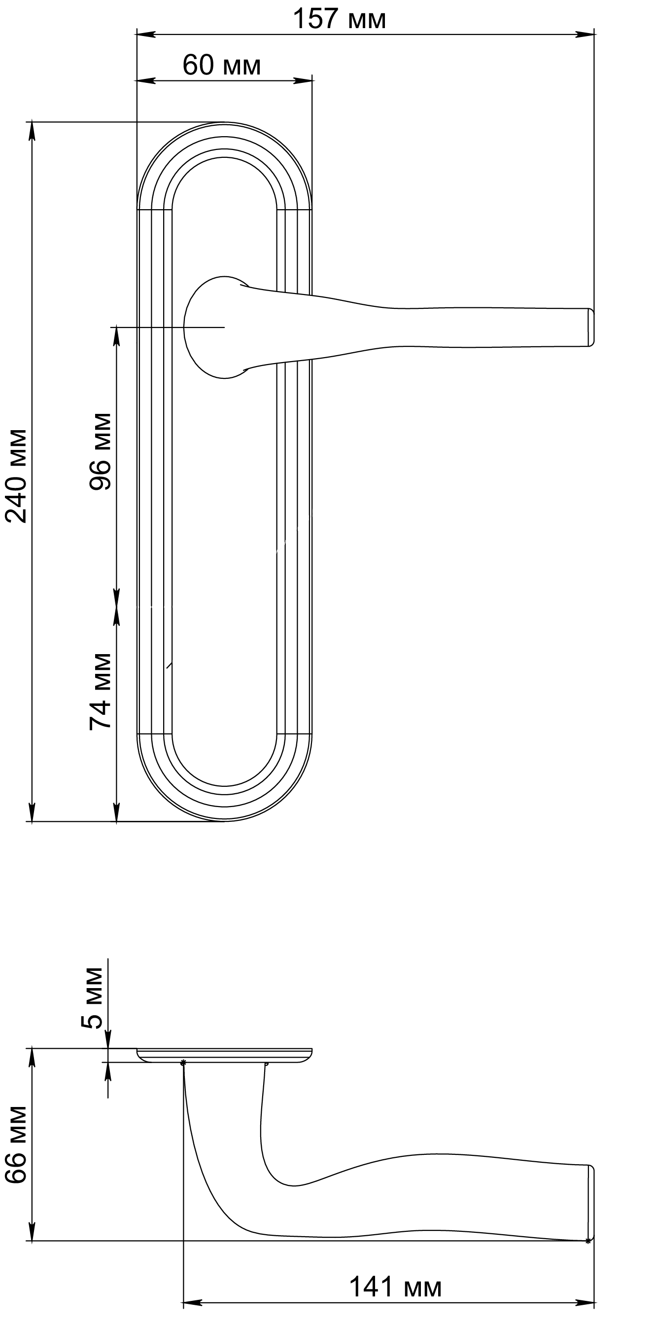 Ручка дверная LVB PLR SSW на планке, цвет Стокгольмский снегопад/Stockholm Snowfall фото фурнитура Тюмень