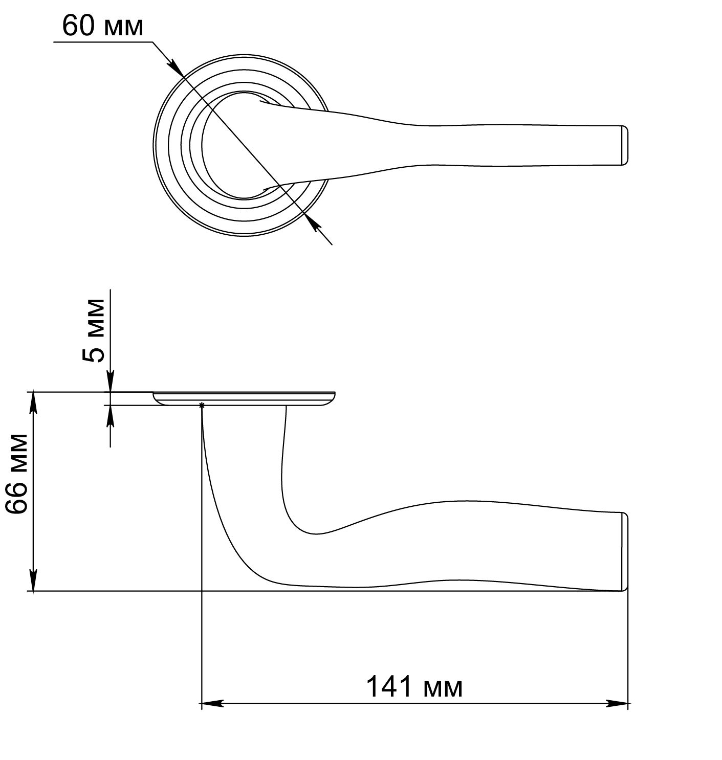 Ручка дверная LVB R7 WF на круглой розетке, цвет Зимняя стужа/Winter Frost фото фурнитура Тюмень