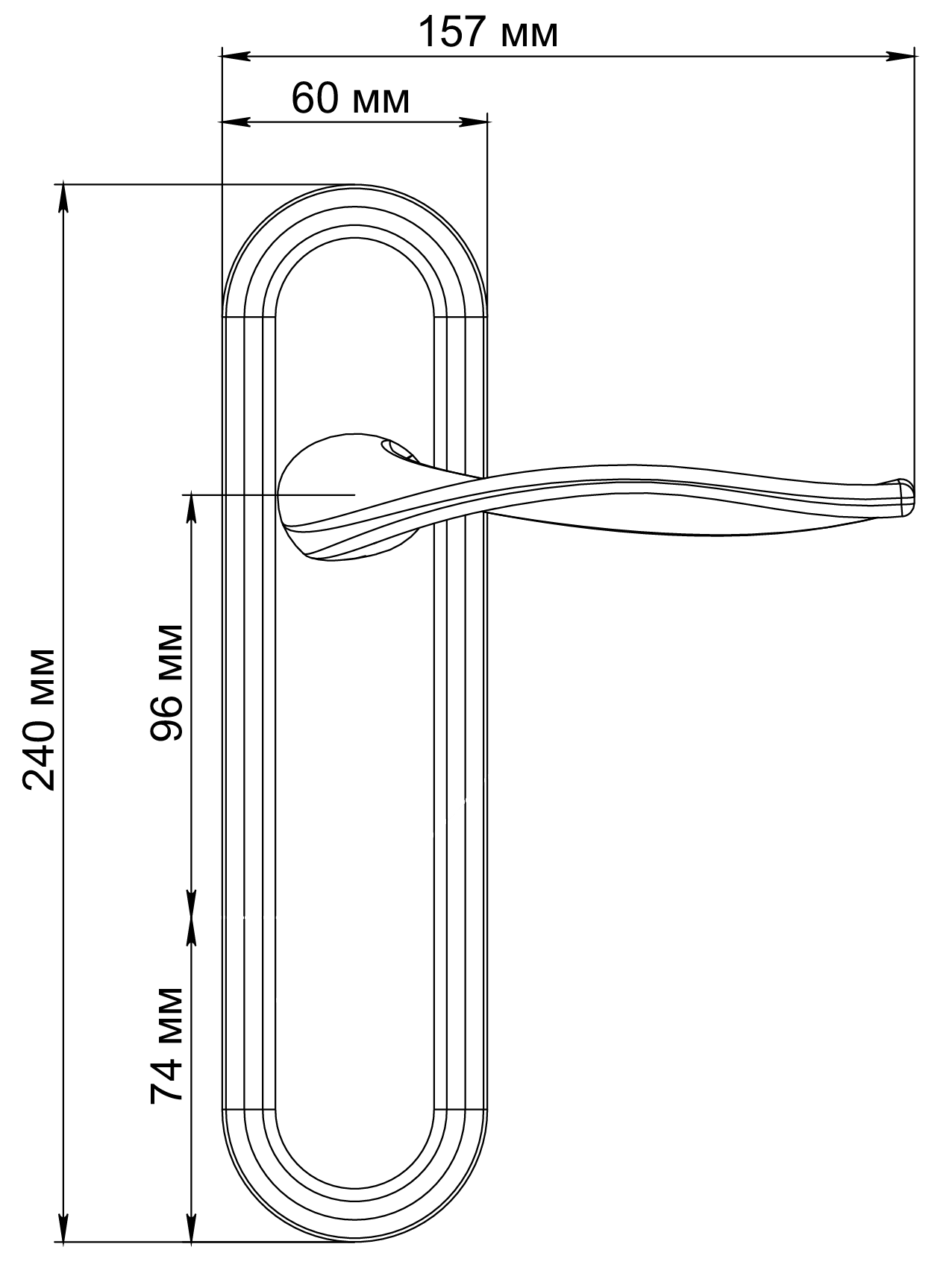 Ручка дверная SKYSCRAPER PLR WF на планке, цвет Зимняя стужа/Winter Frost фото фурнитура Тюмень