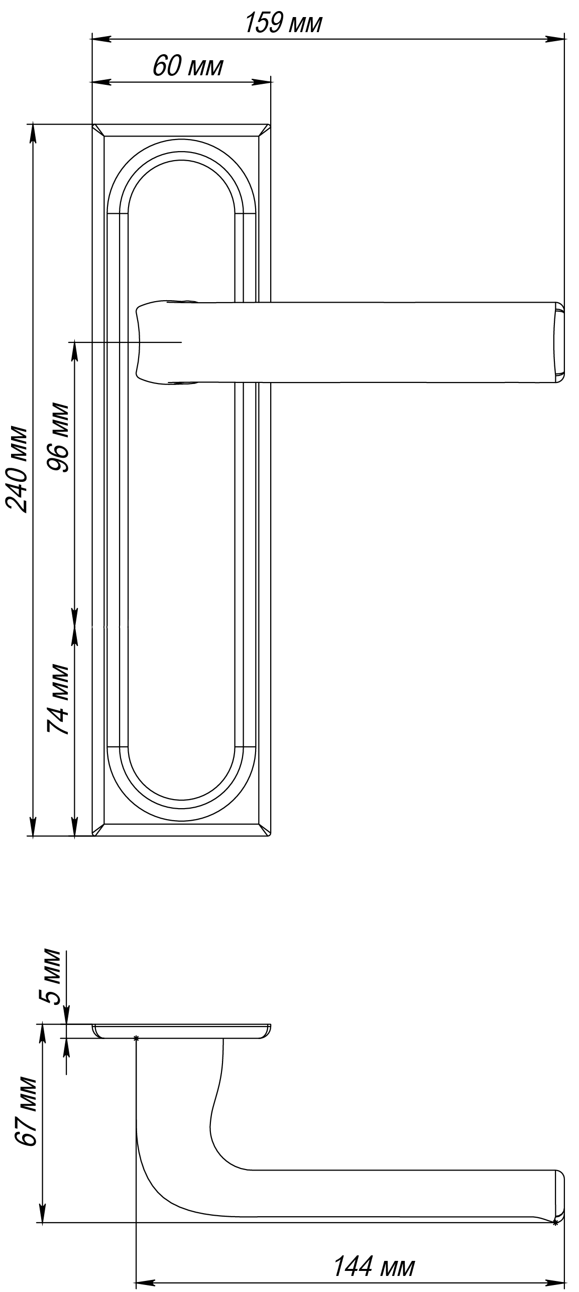 Ручка дверная THE BUS STATION PLS AH на планке, цвет Осенний мёд/Autumn Honey фото morelli Тюмень