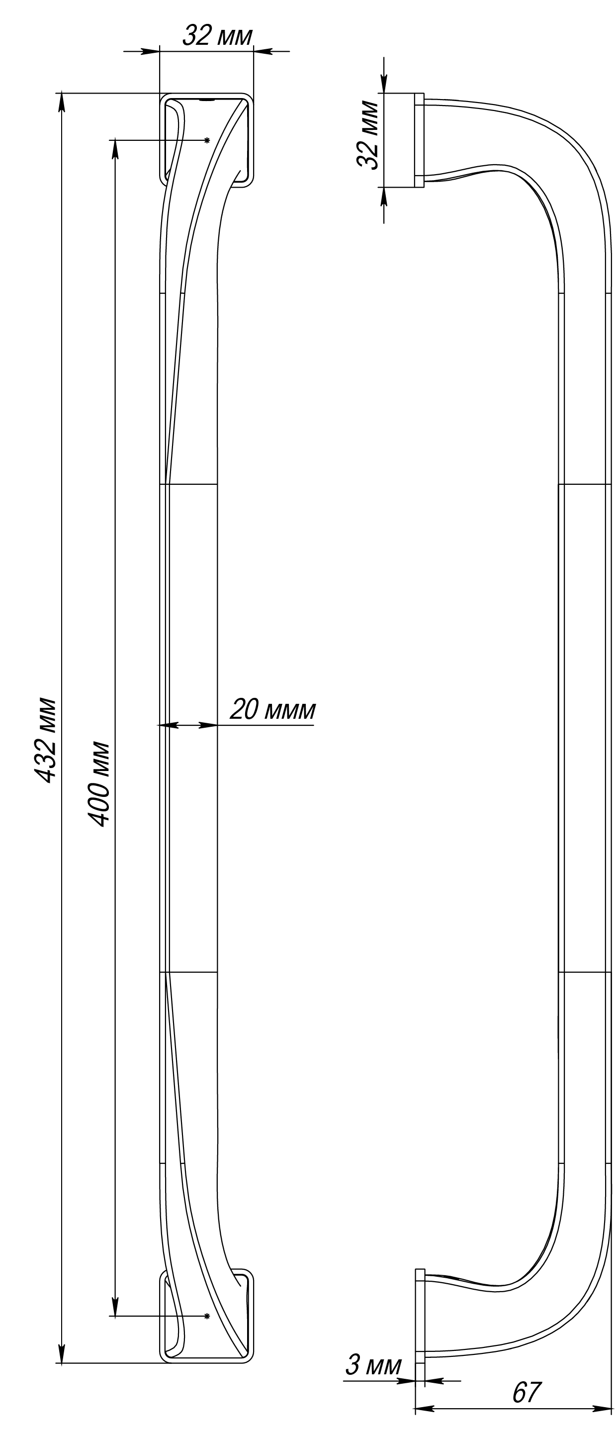 Ручка-скоба WD CONCERT HALL PH SSW, цвет Стокгольмский снегопад/Stockholm Snowfall фото купить в Тюмени