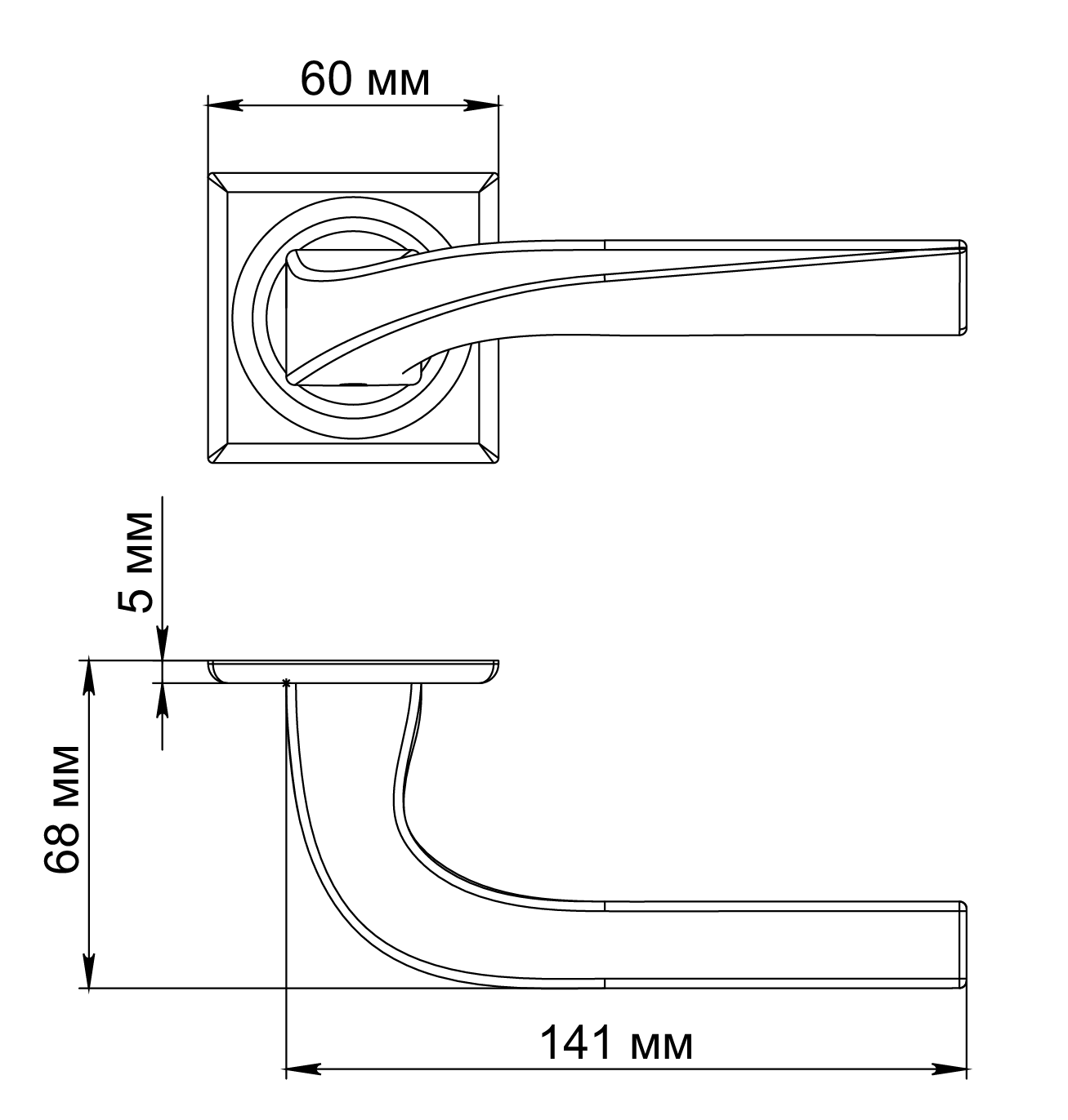 Ручка дверная WD CONCERT HALL S7 WF на квадратной розетке, цвет Зимняя стужа/Winter Frost фото фурнитура Тюмень