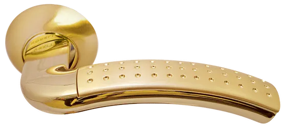 ПАЛАЦЦО, ручка дверная MH-02P SG/GP, цвет мат.золото/золото,с перфорацией фото купить Тюмень