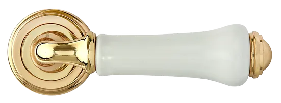 UMBERTO, ручка дверная MH-41-CLASSIC PG/W, цвет - золото/белый фото купить в Тюмени