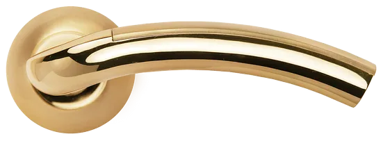 ПАЛАЦЦО, ручка дверная MH-02P SG/GP, цвет мат.золото/золото,с перфорацией фото купить в Тюмени