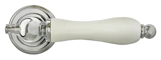 MART, ручка дверная MH-42-CLASSIC PC/W, цвет- хром/белый фото купить в Тюмени