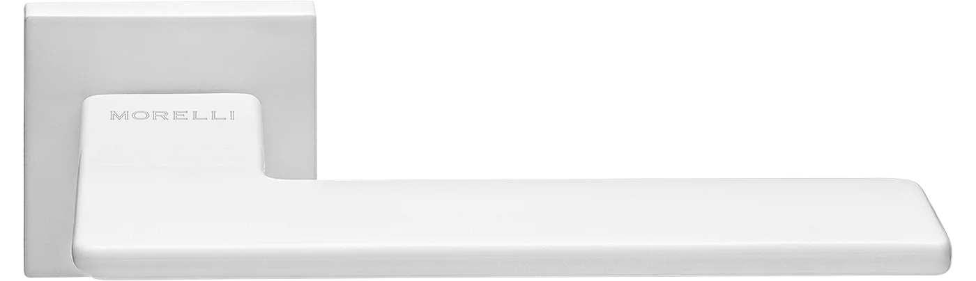 PLATEAU, ручка дверная на квадратной накладке MH-51-S6 W, цвет - белый фото купить Тюмень