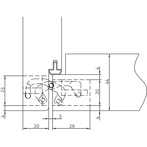 HH-19 B, скрытая петля, цвет - черный фото фурнитура Тюмень