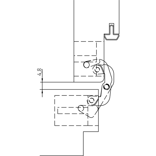 HH-19 B, скрытая петля, цвет - черный фото дверная фурнитура Тюмень