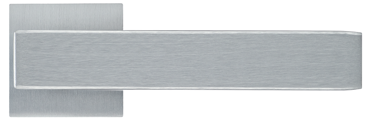 LOT ручка дверная  на квадратной розетке 6 мм, MH-56-S6 SSC, цвет - супер матовый хром фото купить в Тюмени