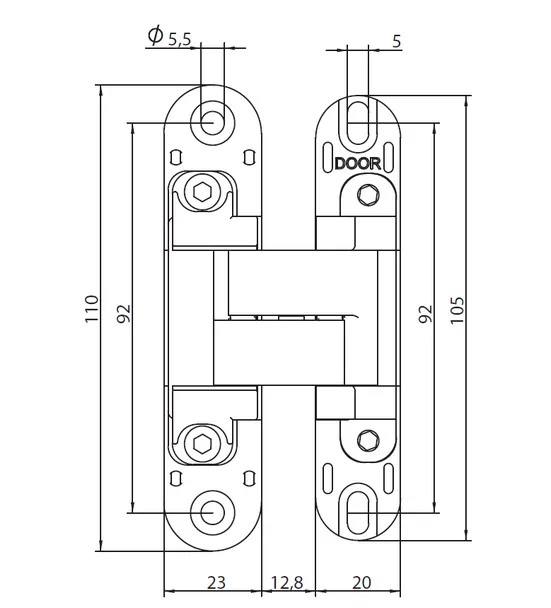 HH-19 SC, скрытая петля, цвет - мат.хром фото купить в Тюмени